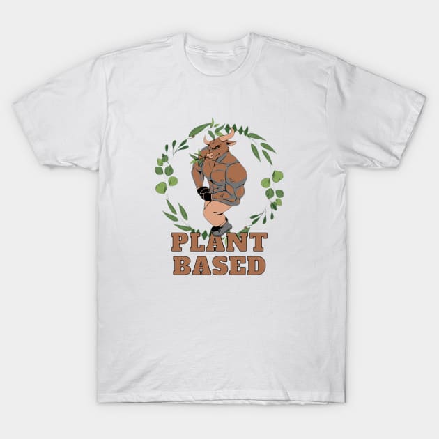 Plant Based Jacked Bull T-Shirt by cheesy-tees